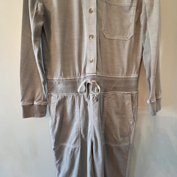 James Perse Mixed Media Utility Jumpsuit Sergeant Drawstring Waist Size Small - Picture 7 of 16